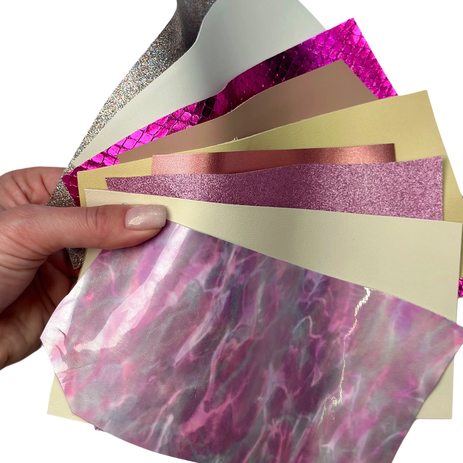 Pink And Neutral Lambskin Leather Scrap 0.8-1.3mm//2-3.25oz