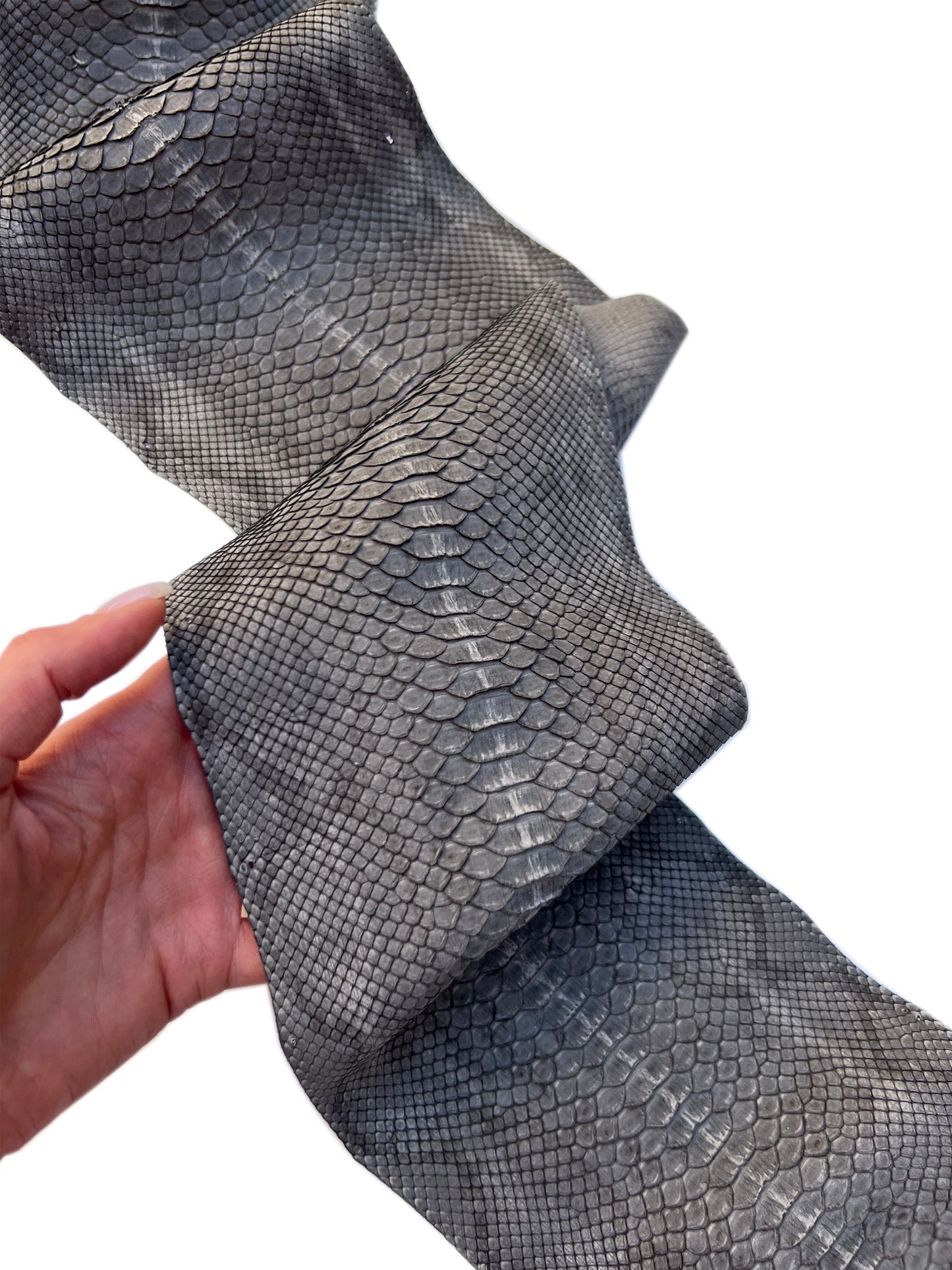 Genuine Gray Python Skin Sheets // Choose Your Size // Dark Gray Real Snake Leather Sheets