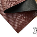 Red Lambskin Sheets With Print 2oz/0.9mm / BURGUNDY SNAKE 856