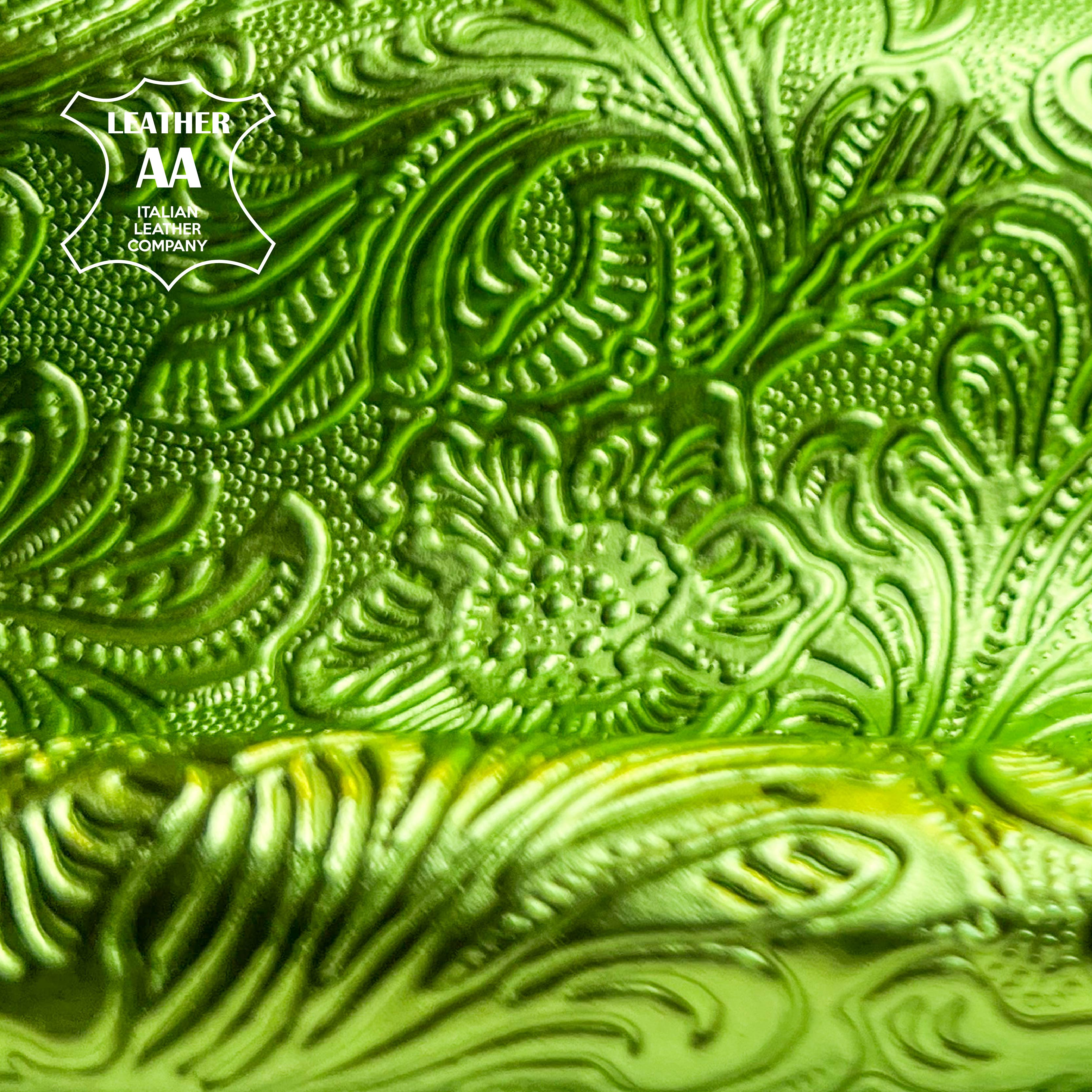 Metallic Green Verde Lambskin 0.7-1mm / 1.75-2.5oz VERDE FLOWER 1510