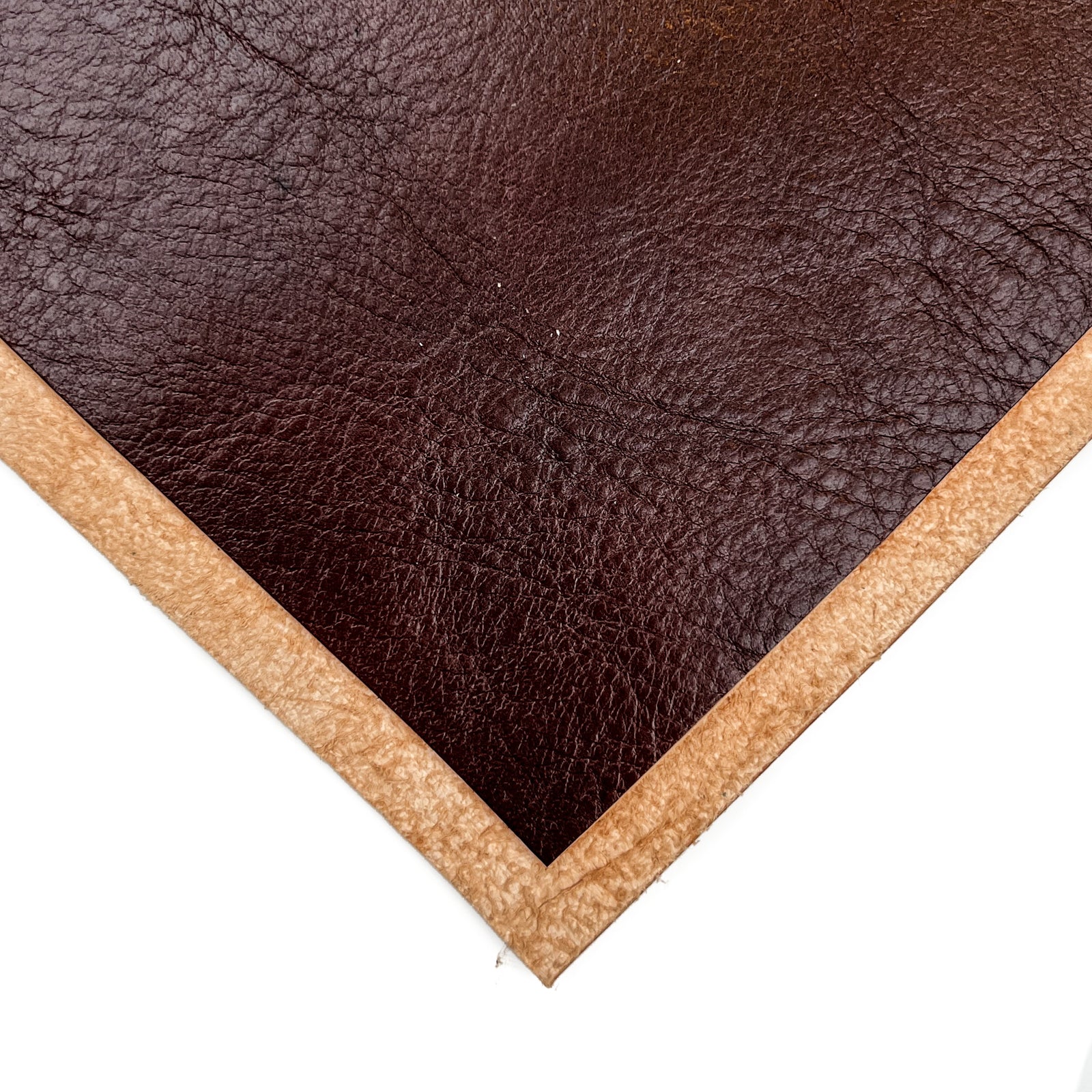 Brown Thick Calf Veg Leather Sheets With Texture 1.7-1.9mm / DARK BROWN VEG TAN 1455