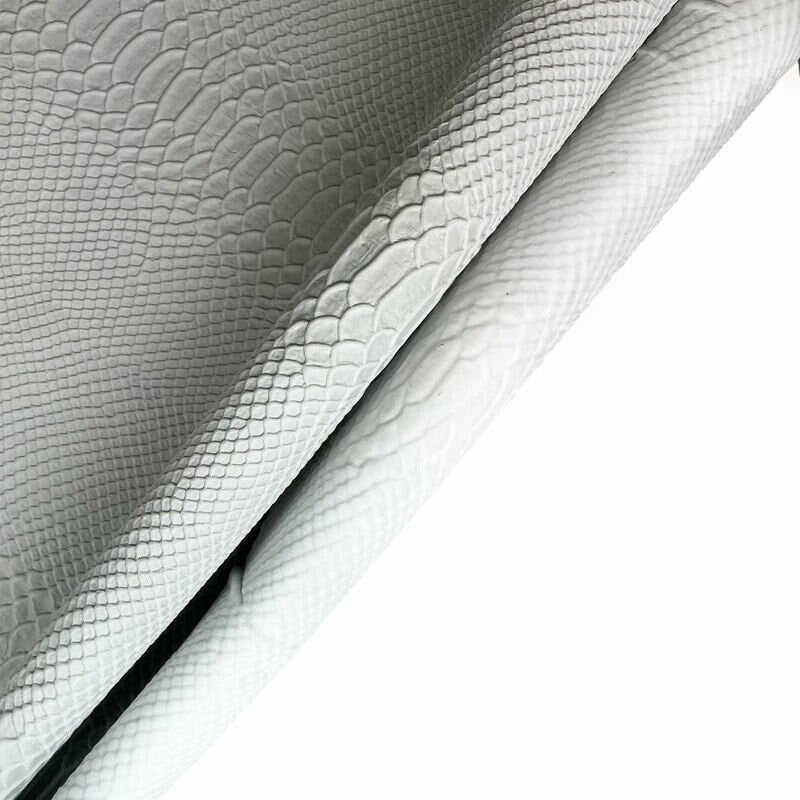 White Grayish Lambskin Leather With Snake Print 1.1mm//2.75oz Brich Snake 1187