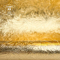 Matte Gold Metallic Lambskin Hides With Flower Print GOLD FLOWERS 1468 0.9mm/2.25oz