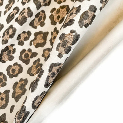 White Jaguar Spots Lambskin Leather 0.8 mm/2oz / WHITE LEOPARD 1374