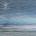 Blue Silver Metallic Line Embossed Lambskin 1.2 mm/3oz / SEA LINES 1489