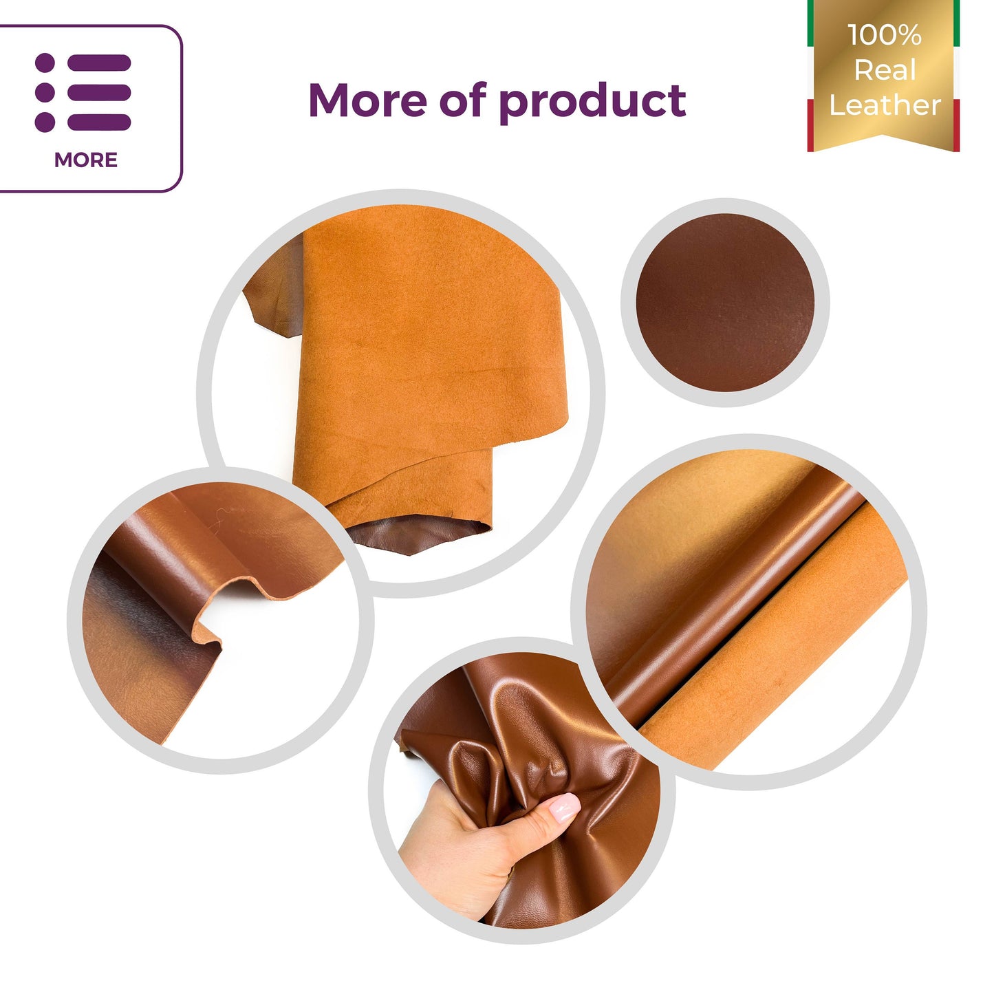 Brown Lambskin Leather 1.0mm/2.5oz / RUSSET 821