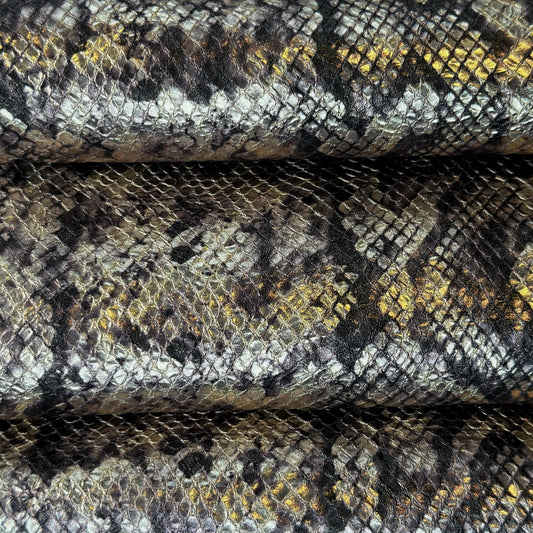 Metallic Lambskin With Snake Print 0.9-1.0mm // 2.25-2.5oz METALLIC SNAKE 1540