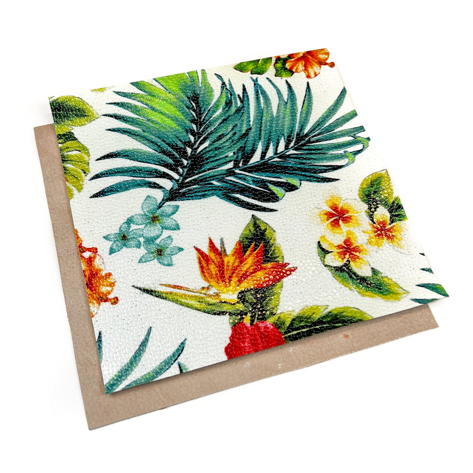 Calf Leather Sheets  With Floral Leaf Print 2.25oz/0.9mm / Hawaii Party 1455