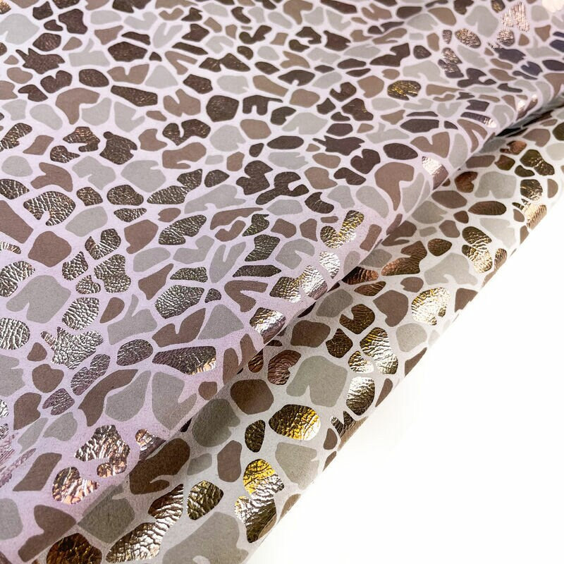 Beige & Pink Animal Print Suede Velour / ANIME ANIMAL 1274, 2.25 oz