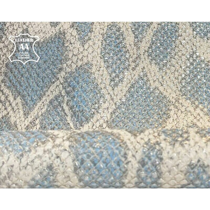 Light Blue Snakesnake Print Lambskin 1.0mm/2.5 oz / SKY SNAKE 1381