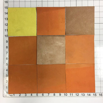 Orange Mix Shades 5x5in Genuine Leather  4 or 8 mix pcs