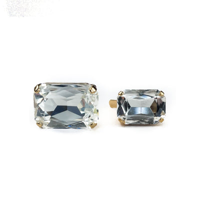 Swarovski Crystal for Leather Classic Clear White / Two Sizes / Silver or Gold