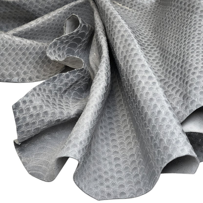 Gray Lambskin With Laser Cut Snake Print 1mm/2.75oz GRAY SNAKE 1617