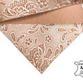 Rose Gold Lambskin Sheets With Print 0.6mm/1.5oz / ROSE GOLD FLOWERS 1011