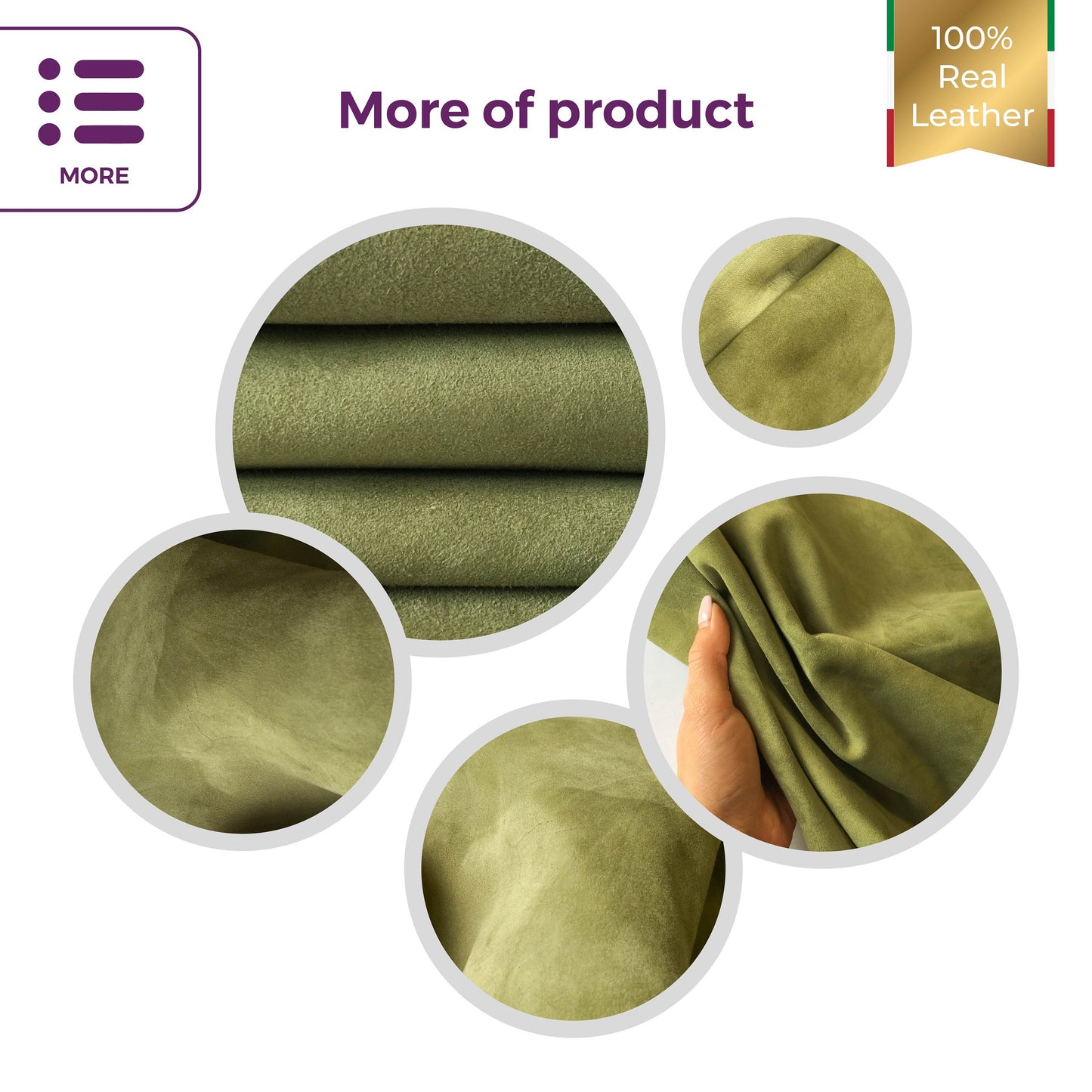 Moss Green Suede Lambskin 0.8mm/2oz / MOSSTONE 840