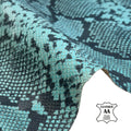 Turquoise Snake Print Lambskin Leather 1mm // 2.5 oz Bluish Snake 1684