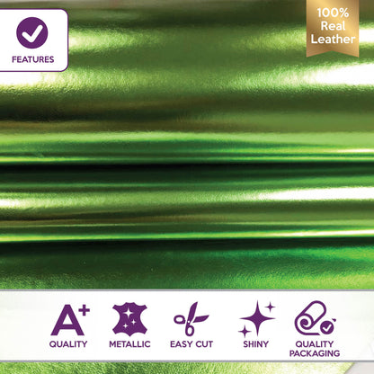 Bright Green Metallic Lambskin 0.6-1.2mm/1.5-3oz / VERDE 699