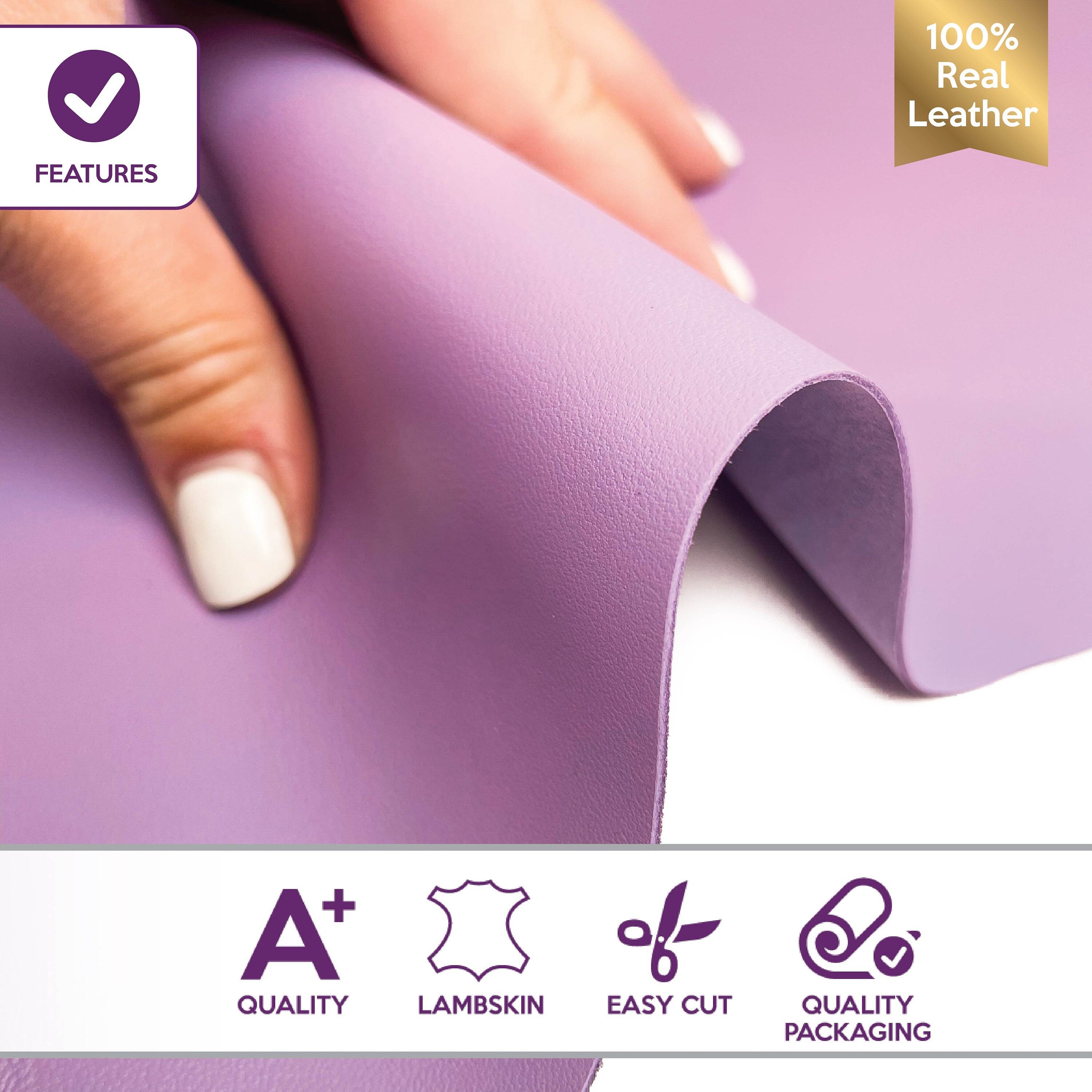 Lavender Lambskin Leather 0.8mm/2oz / ENGLISH LAVENDER 1210