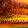Holographic Leather With Zig Zag Print Yellow Red Orange Metallic RED HOLO Zig Zag 1456 1.9mm/4.5oz