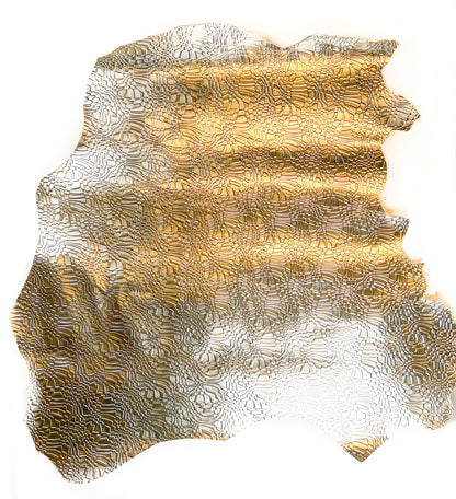 3D Light Gold Metallic Lambskin With Embossed Print 0.7mm/1.75oz LIGHT GOLD 1467
