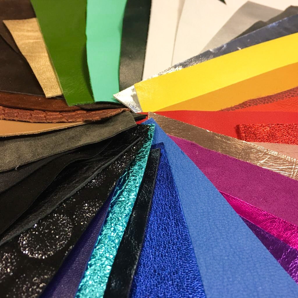 MIX Leather Scraps Colorful Lambskin Calf Fabric  DIY Renmants