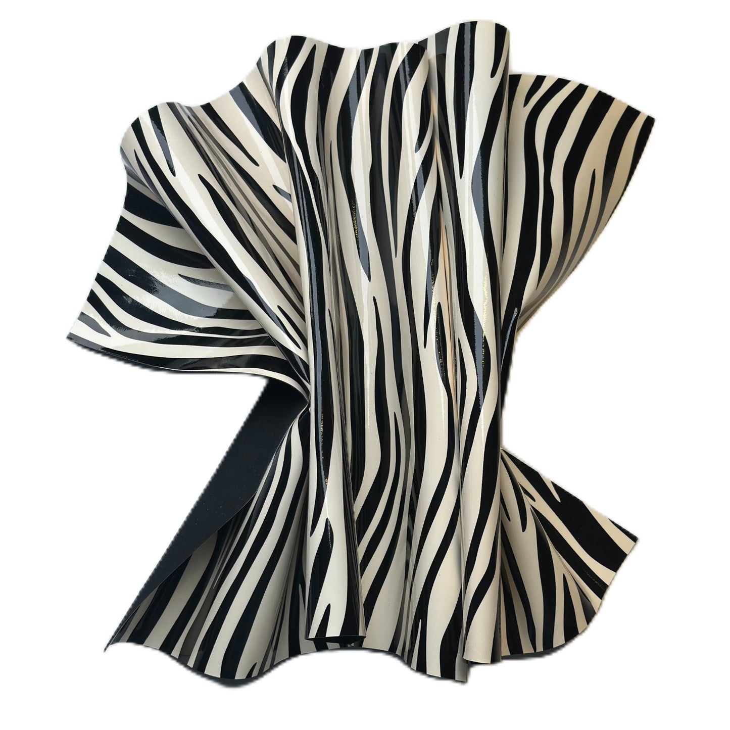 Zebra Print Lambskin Patent Leather Sheets 0.7mm/1.75oz ZEBRA 848