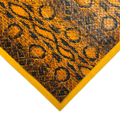 Orange Brown Snake Print Calfskin Leather Sheets 1.2mm//3oz Thick Crafting Pieces 1653