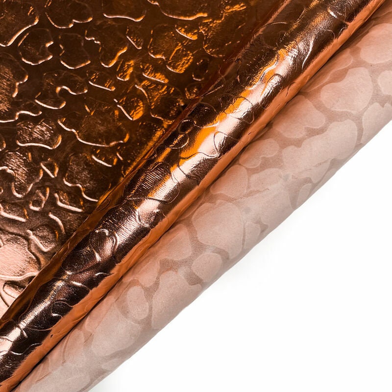 Metallic Rose Gold Lambskin With Print 0.8mm/2oz / ROSE GOLD STONES 1077