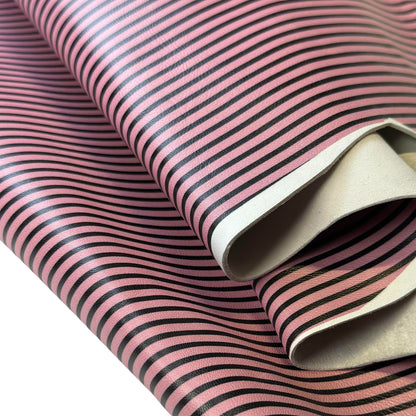 Pink Lambskin Leather With Black Lines 1.2mm//3oz PINK STRIPES 1631