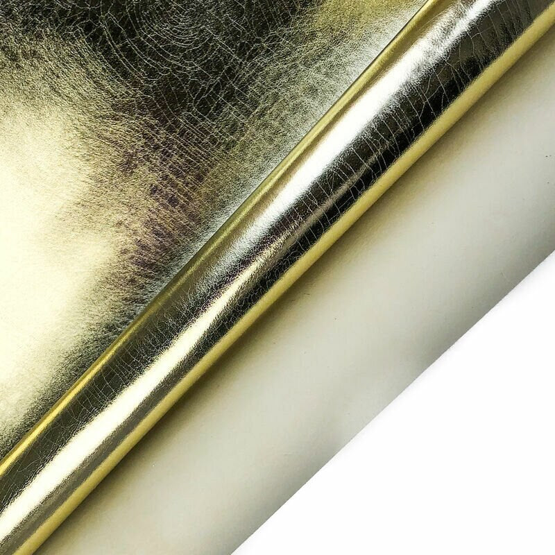 Metallic Mirror Gold Lambskin  0.6 mm/ 1.5 oz / CRACKED MARY'S GOLD 1003