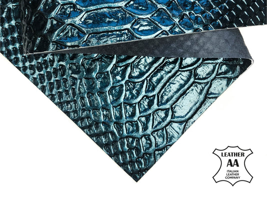 Teal Lambskin Sheets With Print 0.7mm/1.75oz / TEAL SNAKE 1021
