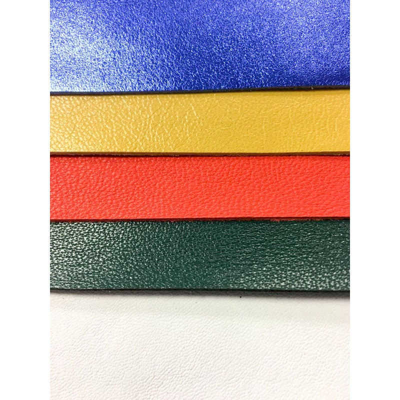 4 Genuine Leather Pieces For Crafting // 5x5in // Yellow, Blue, Orange, Green