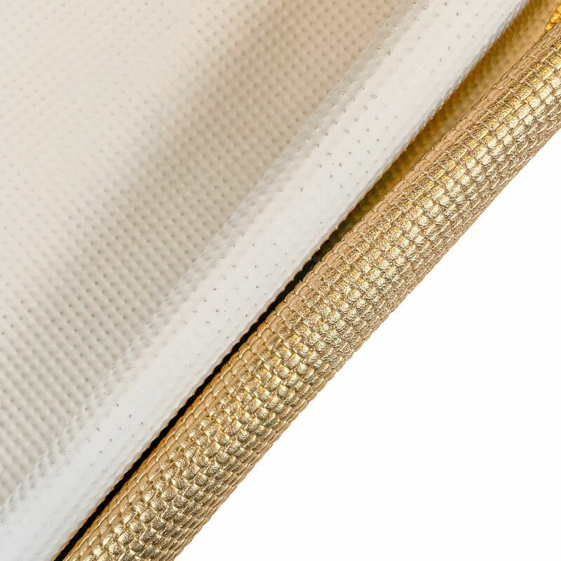 Gold Metallic Plaited Print Lambskin 0.9mm/2.25oz / WOVEN GOLD 1355