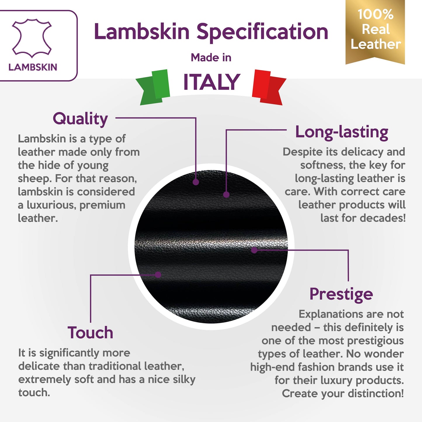 Black Lambskin Leather  0.7mm/1.75oz / PIRATE BLACK 1300