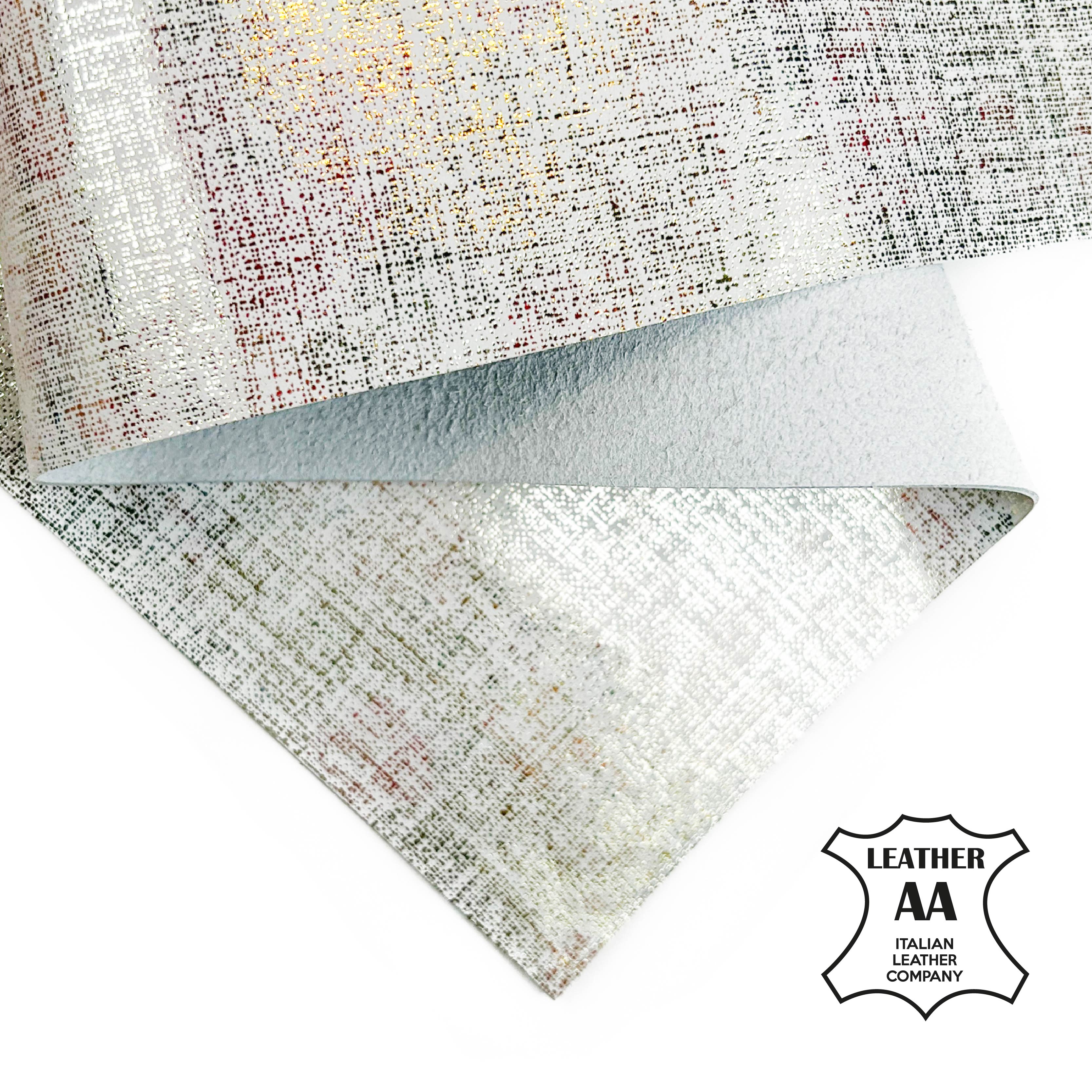 Off White  Silver Metallic Lambskin Sheets CHRISTMAS LIGHTS 1479 / 0.5mm/2.25oz