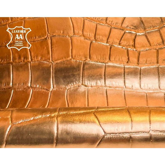 Rose Gold Lambskin With Alligator Print 0.7mm/1.75oz / RED GOLD CROCODILE 1318