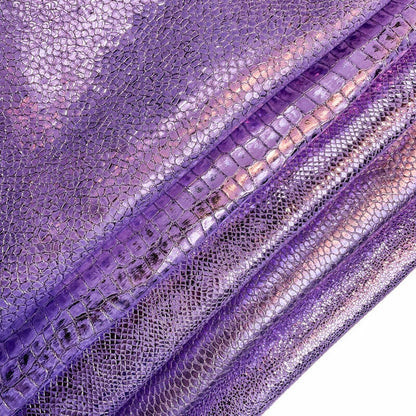 Purple Metallic Animal Print Lambskin 0.9-1.2mm/2.25-3oz / METALLIC LAVENDER MIX 1334
